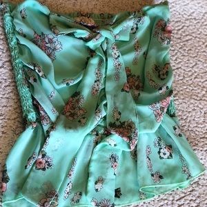 Strapless Floral Top